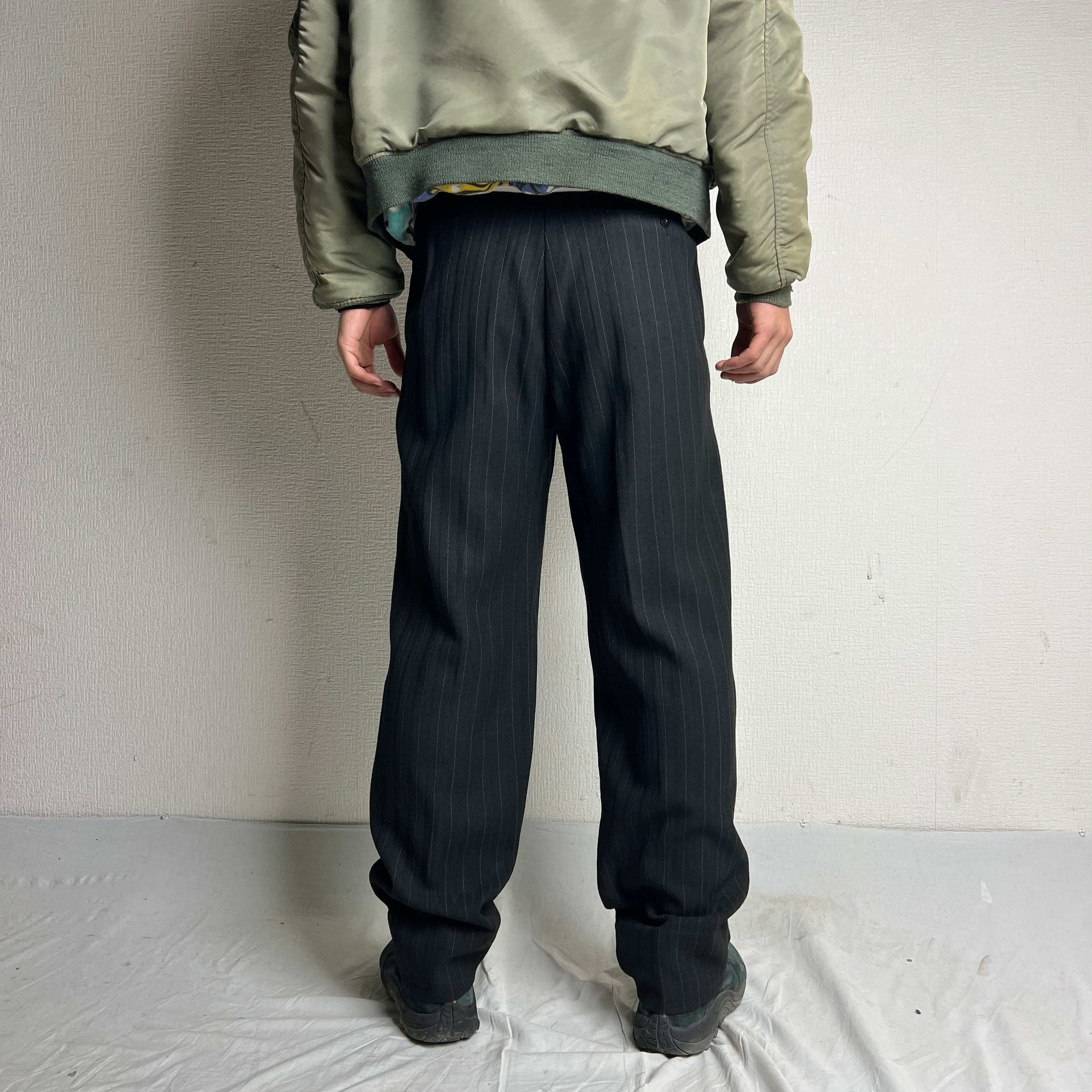 50's~ EURO Vintage Stripe Slacks Side Adjuster 50年代~ ユーロ