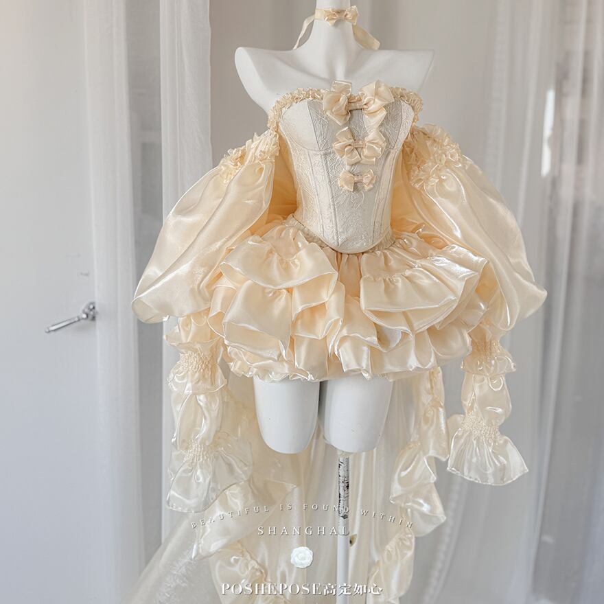 SEASONZ パーティドレス 甘ロリ ロリィタドレス ふんわり ゴールド プリンセス イベント衣装 パーティ