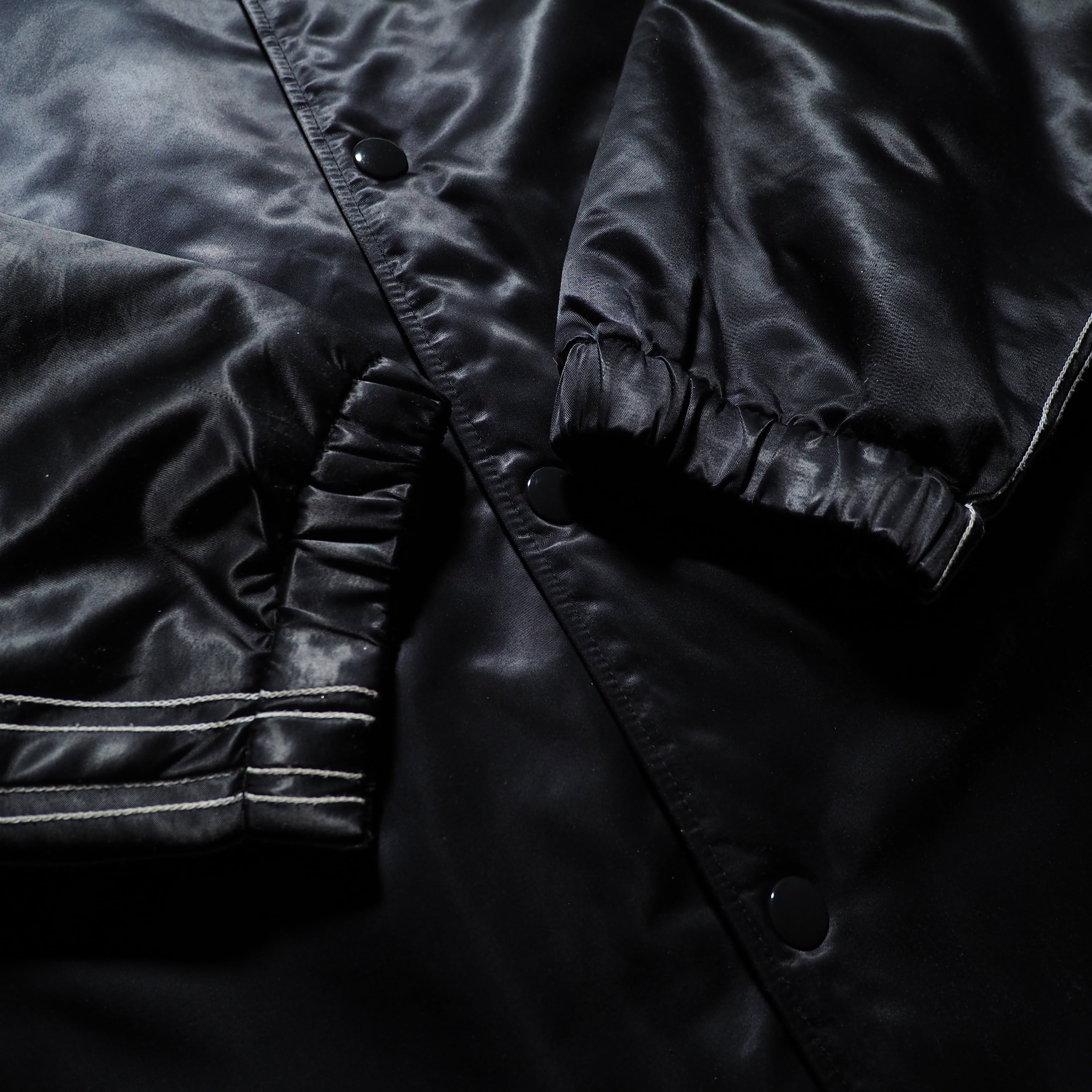 "adidas × ALEXANDER WANG " Black satin nylon coach jacket