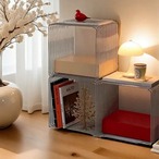 収納 金属 ゴールド シルバー 正方形 スクエア シンプル コンパクト 省スペース おしゃれ 棚 北欧 ミニマリスト 一人暮らし リビングルーム 寝室 本棚