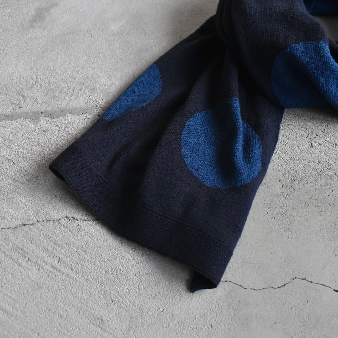 ROTOTO | PORTHOLE DOT COTTON SHAWL MUFFLER ドット 水玉 ショール