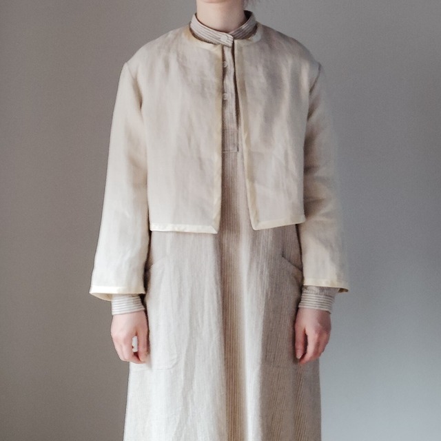 R&D.M.Co-/OLDMAN'S TAILOR silk stand collar long shirt #5457