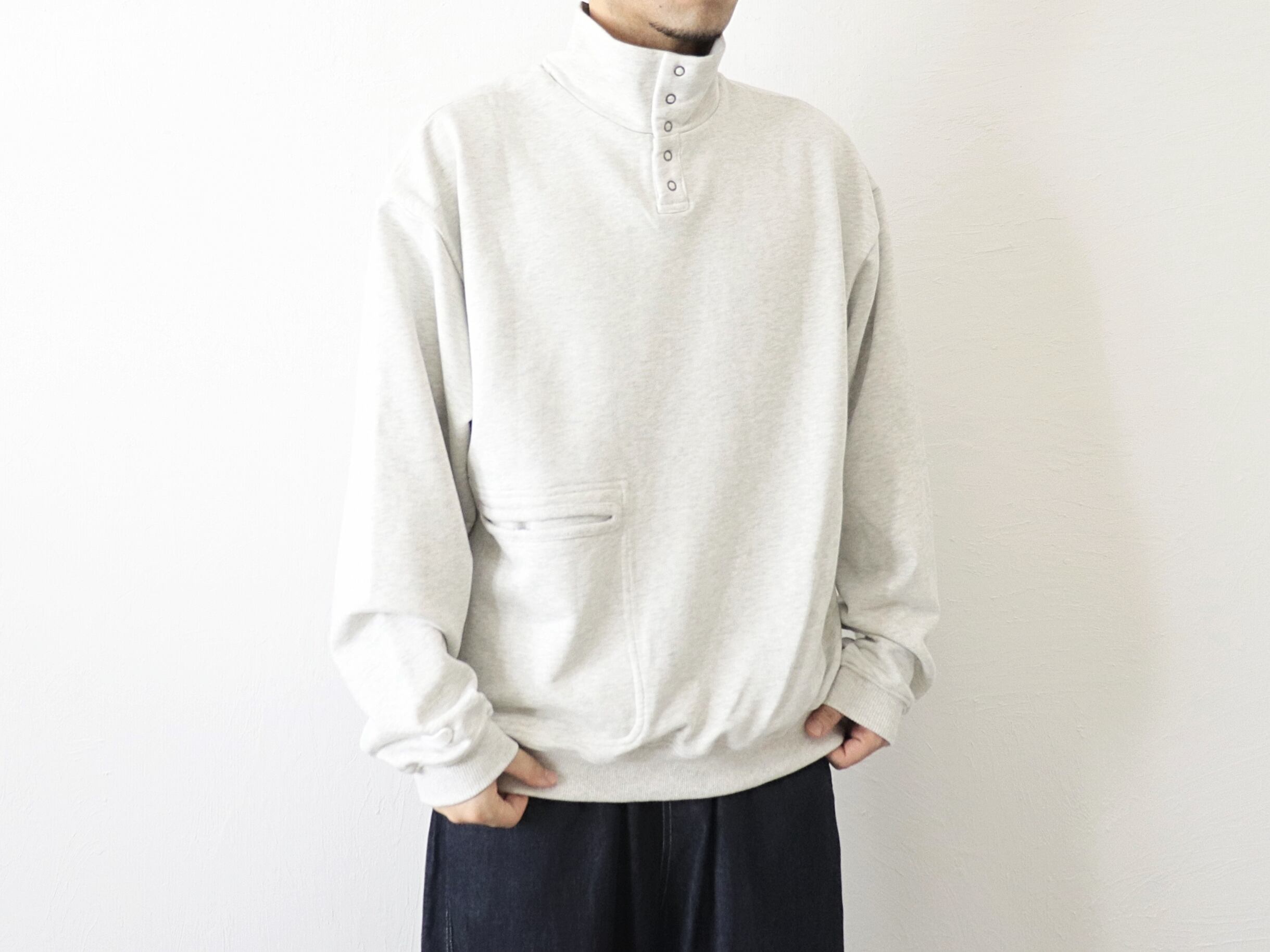 KELEN / 2WAY HIGH NECK PILE SWEAT "MONET" - SPORTGRAY ケレン / ツーウェイ 前後着用 ハイネック パイル スウェット