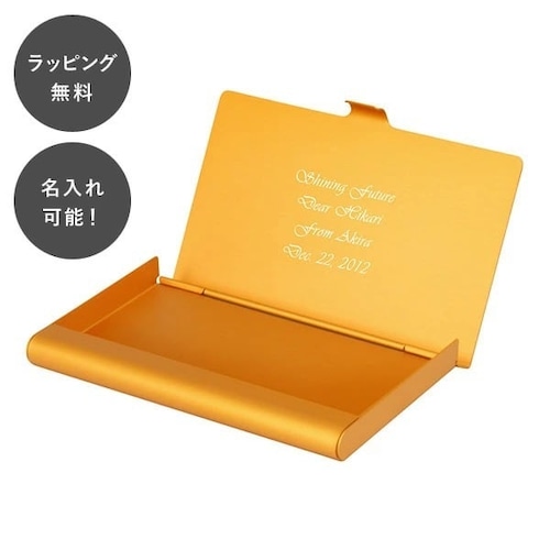 【7営業日以内に出荷】名入れ カードケース アルミニウム オレンジゴールド tu-0362