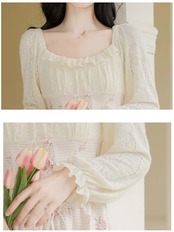 【0157】Lace Flower corset Style Long Sleeve Dress