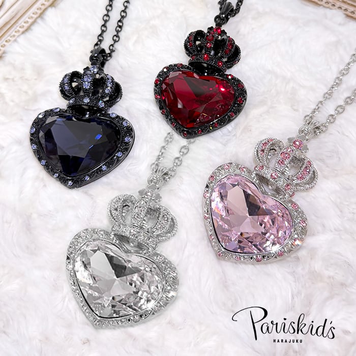 ☆次回再入荷6月中旬以降☆ハート王冠ネックレス【BSN-014】 | 原宿