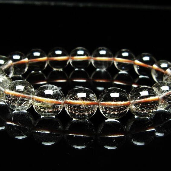 ルチルクォーツ ブレスレット 11mm タイチンルチルクォーツ タイチンルチル 一点物 メール便可 [M便 1/10] 111-48983