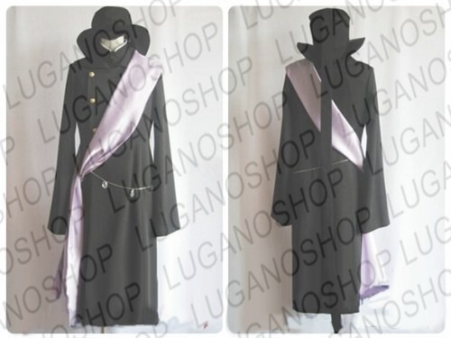 K2976b　黒執事 葬儀屋（アンダーテイカー）（Undertaker）　風  コスプレ衣装+ウィッグ　cosplay　コスチューム ハロウィン　イベント