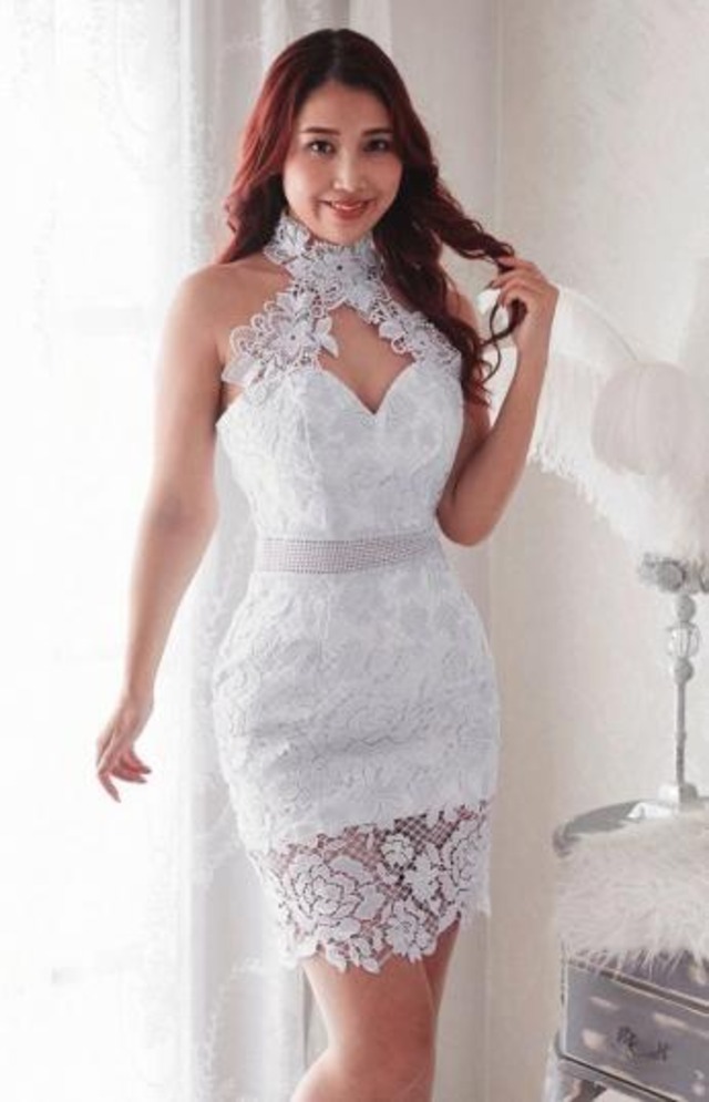 Alice レースホルターネック/キャバドレス