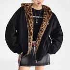 Women's Padded Coat with Leopard-Print Fur(ME498)