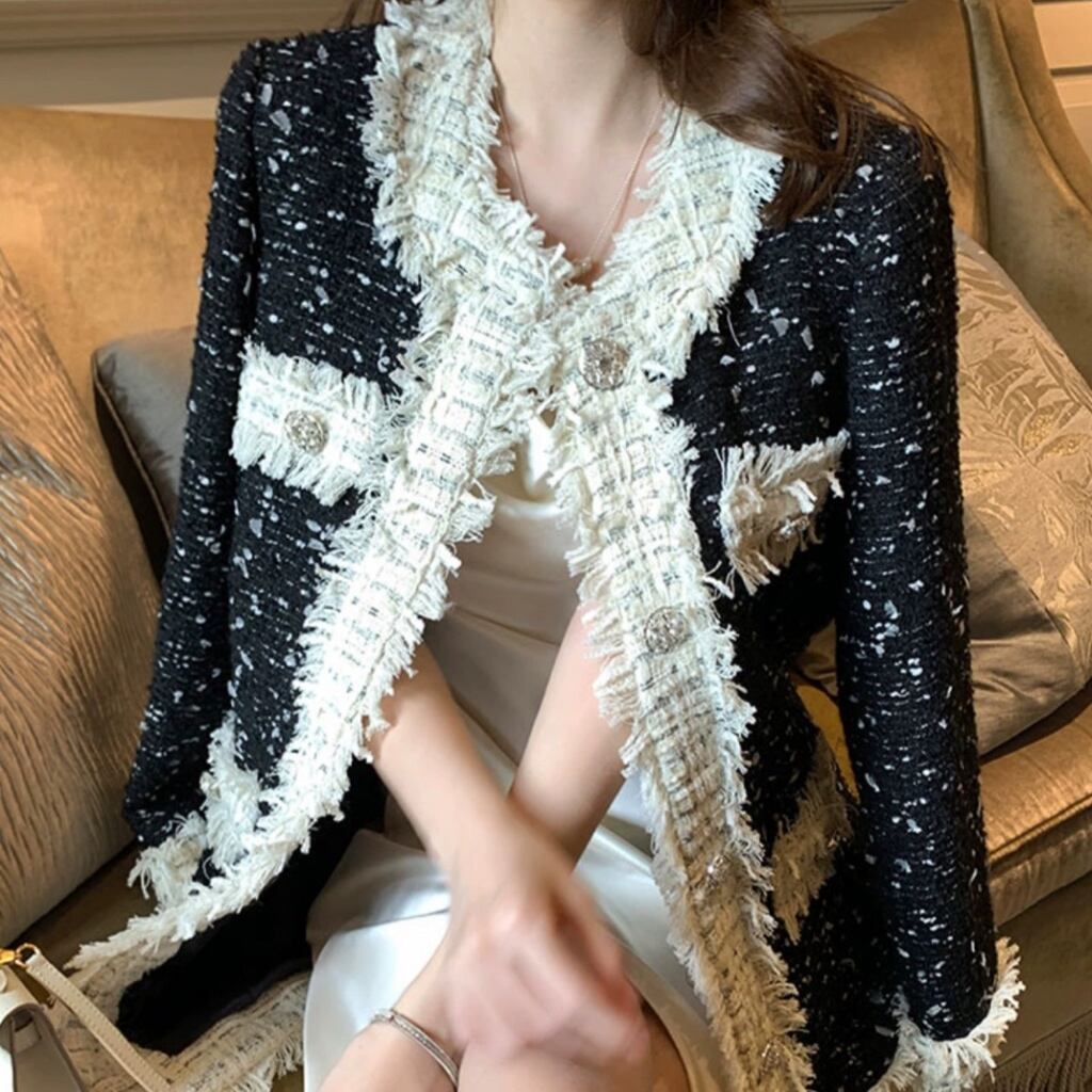 Tweed long jacket