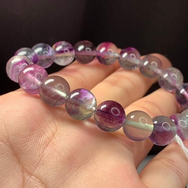 f118.パープルグラデーションフローライトブレスレット