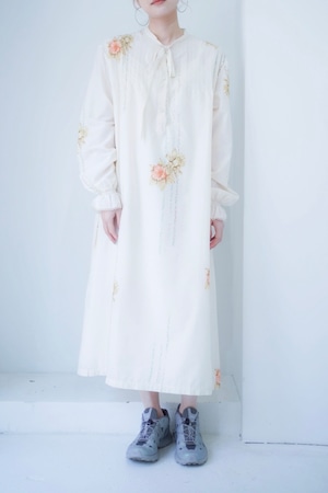 flower print long shirt dress