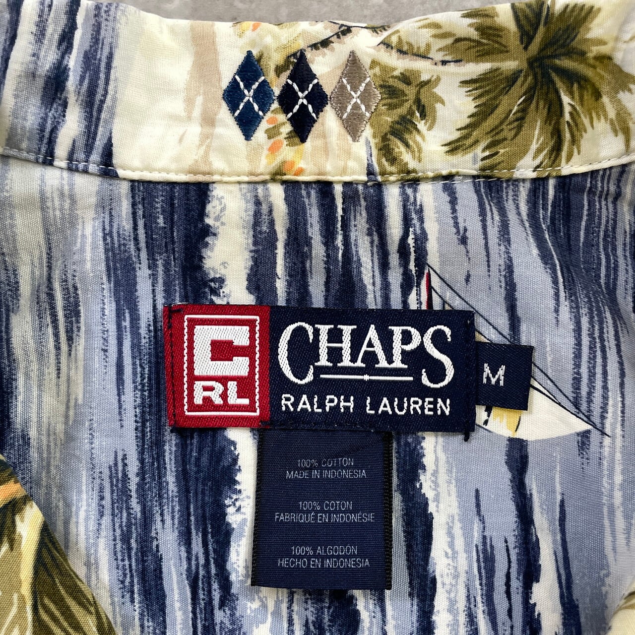 90年代 CHAPS Ralph Lauren チャップス ラルフローレン 総柄 開襟
