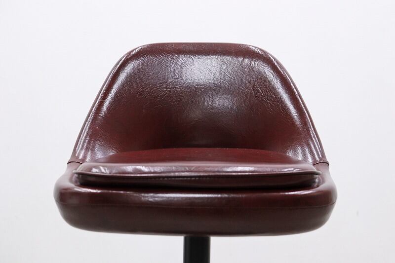 在庫2脚 レトロ カウンターチェア 回転 スタンド ダイナー 合皮 赤茶