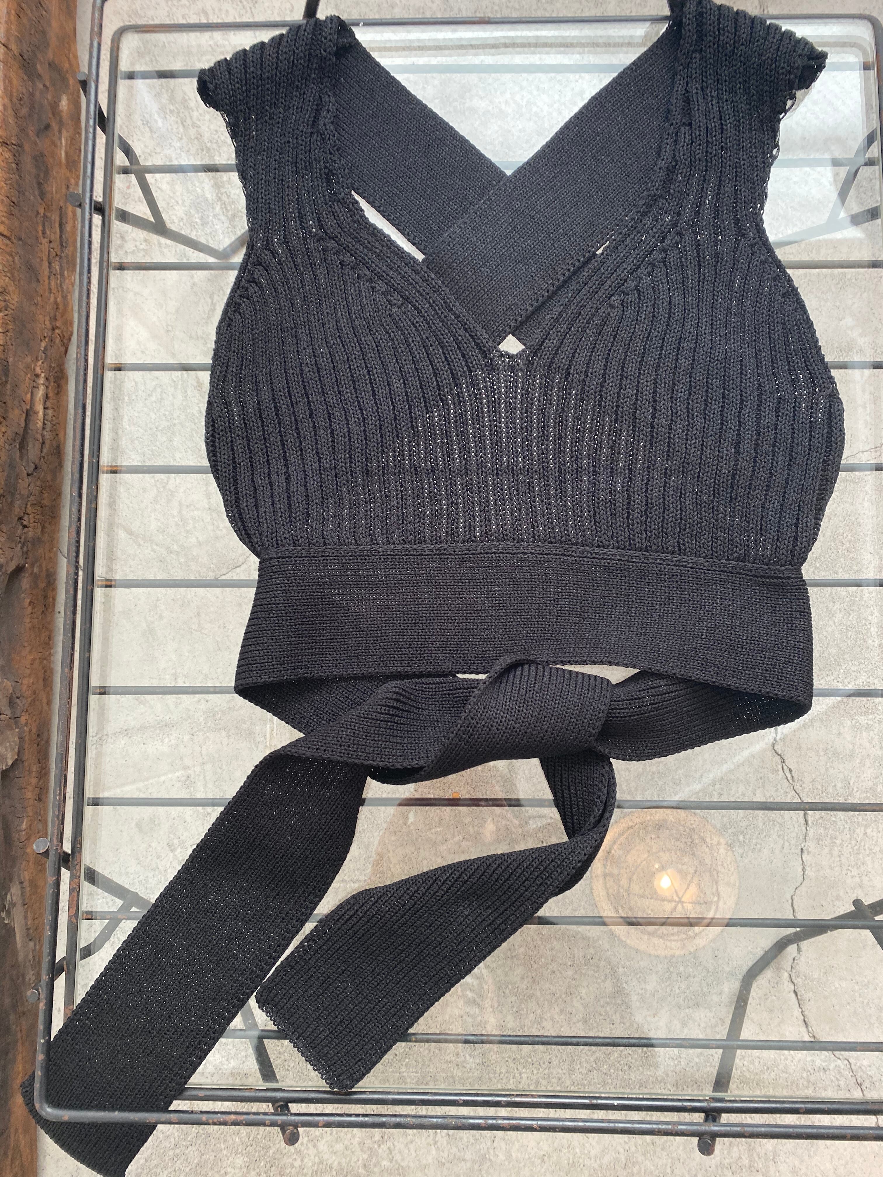 FUMIE TANAKA ribbon up long tee FUMIE TANAKA / FT ribbon up long t