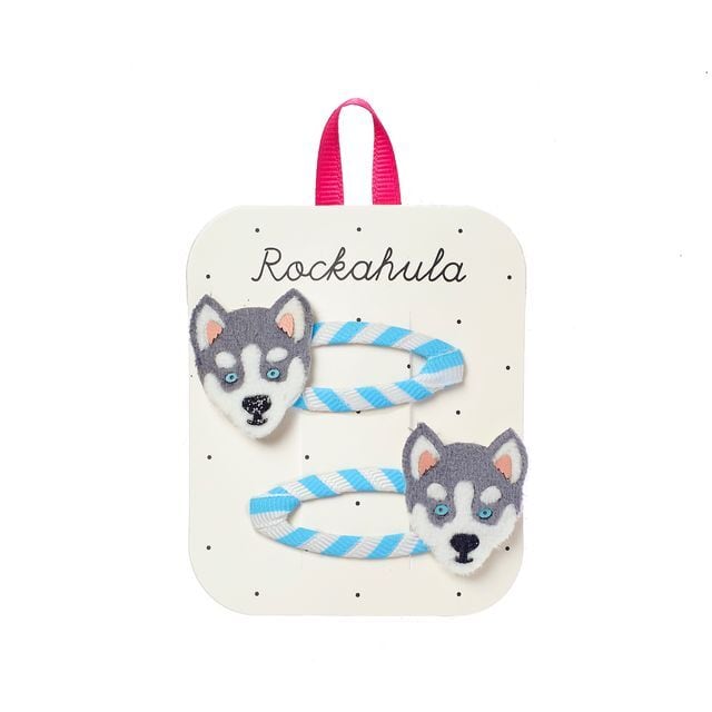 H2451G-Husky Dog Clips-GREY