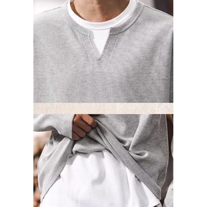 Vネックフェイクレイヤードシャツ 10204