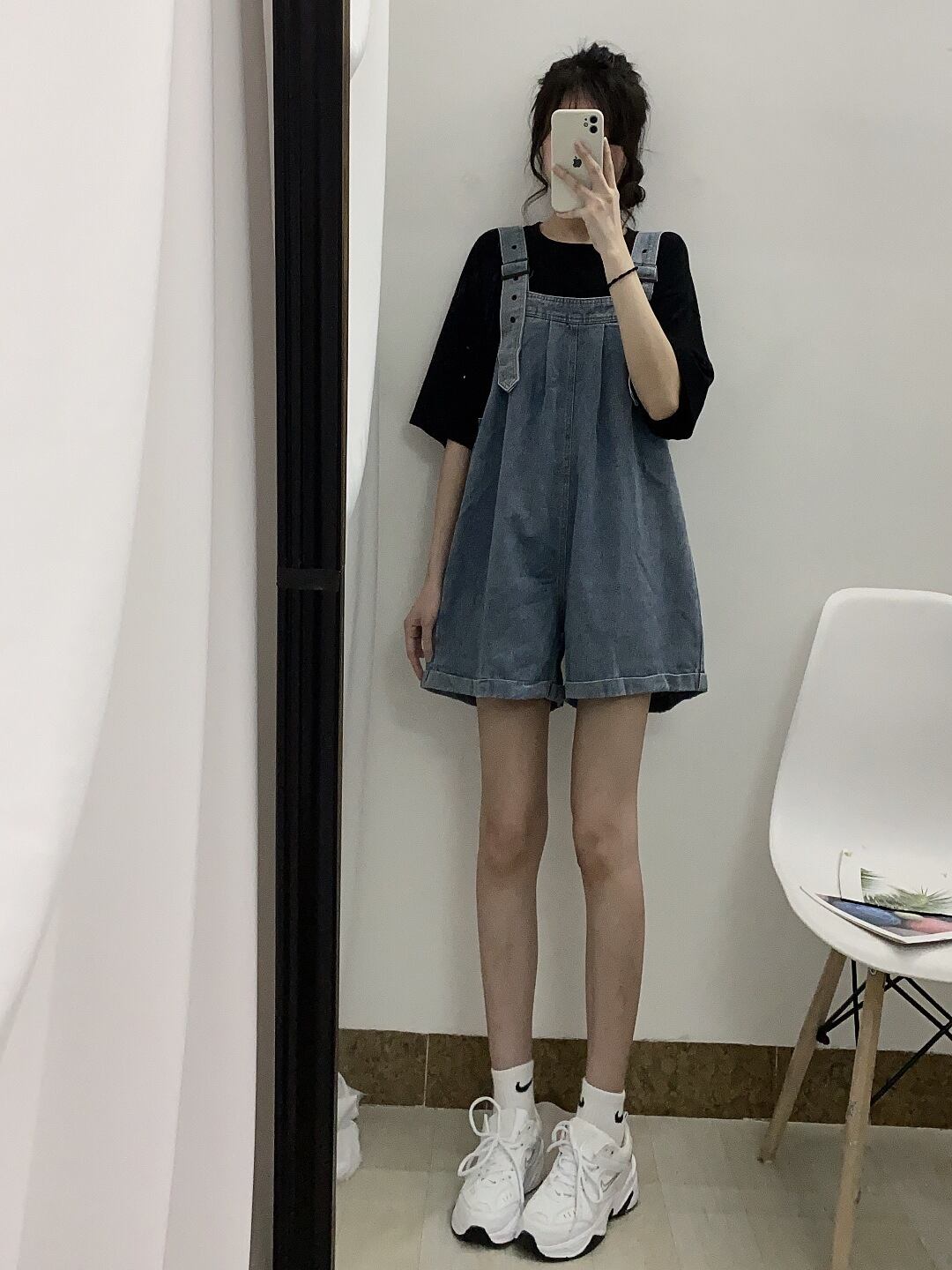 【新作】【送料無料】 デニム サスペンダー レディース 夏新作 ゆったり 痩身 ワイドレッグ パンツ ショートパンツ おしゃれ 老化防止パンツ 0354362640924