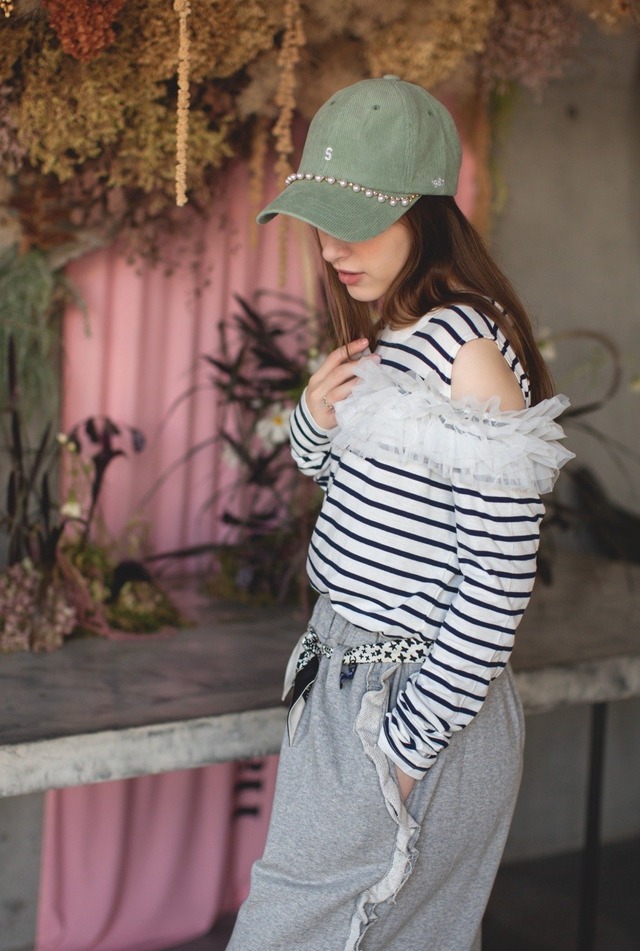 (made in japan)チュールドッキングカットソー （長袖）