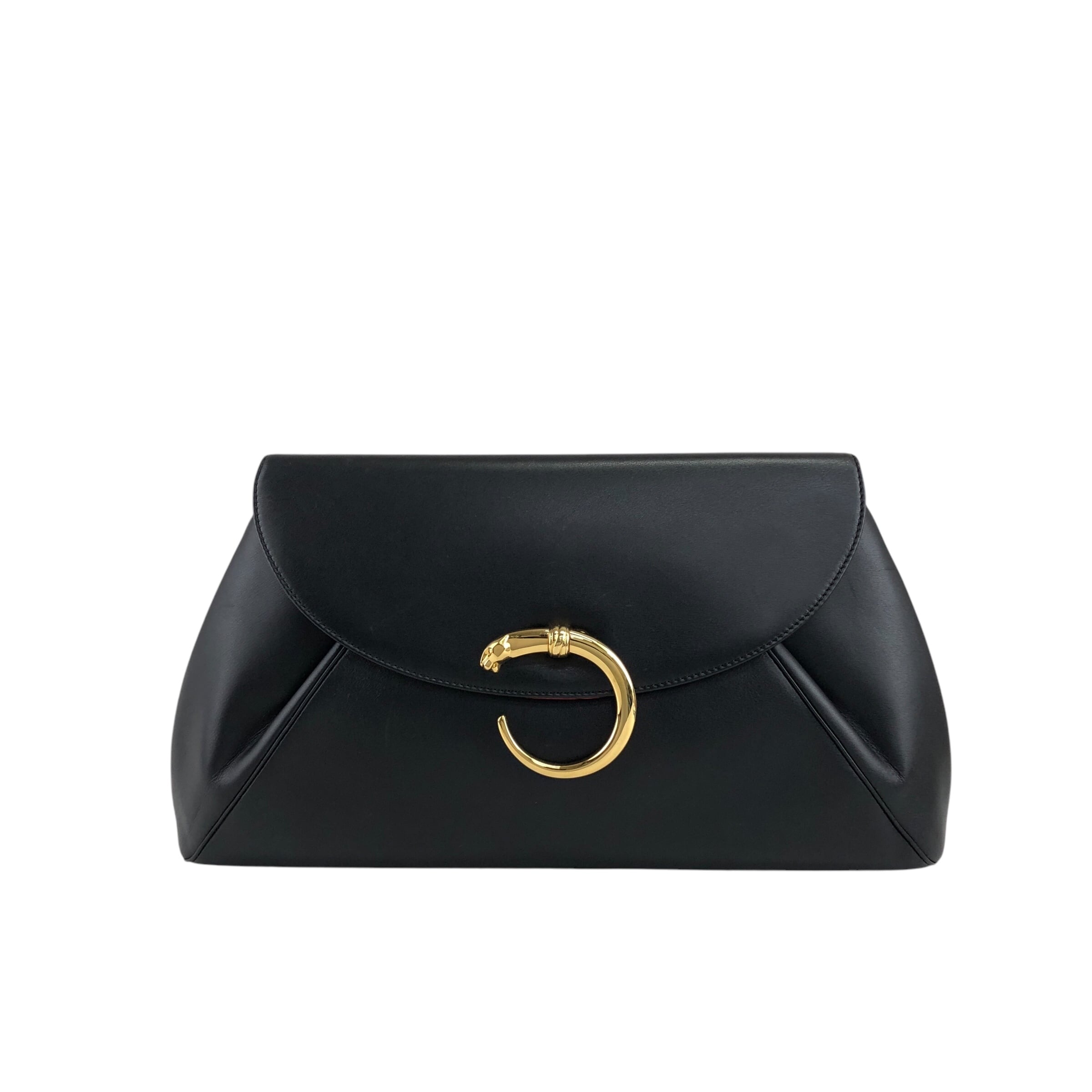 Cartier クラッチバッグ 重かっ FL566058 黒 レザー 保存袋付き