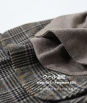 CUORE STORE/ウール混 リブ襟チェックジャケット