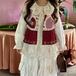 花柄パッチワークフリルレースベスト ・12449