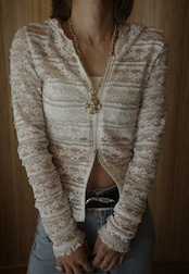 レースダブルジッパートップス