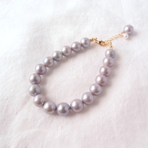 再入荷【K14gf】Gray Pearl  Bracelet／グレーパール ブレスレット（Light Gray）