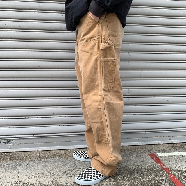 90s USA carhartt ダブルニーダックペインターパンツ 茶系 W38