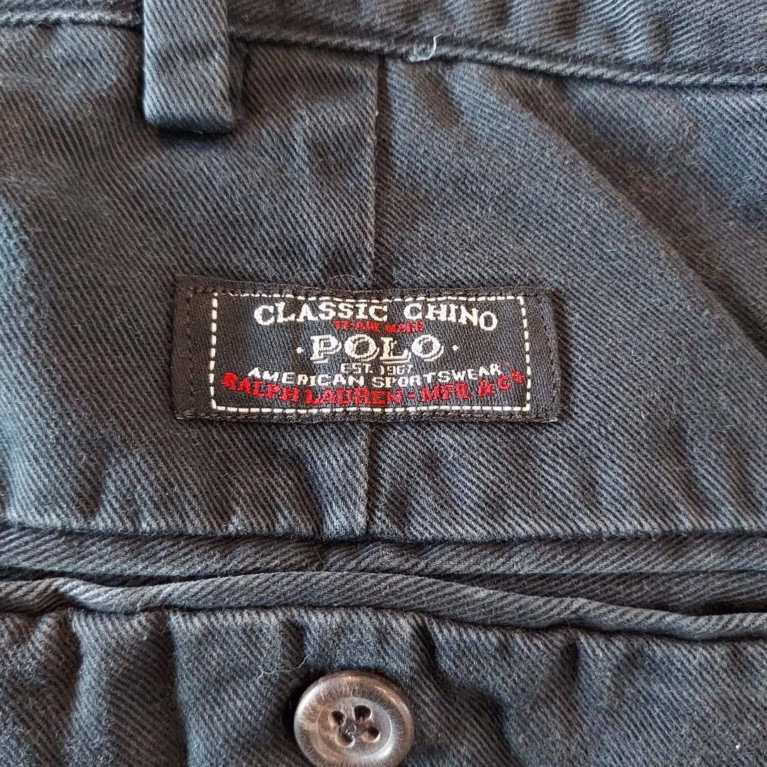 ポロバイ ラルフローレン W36 ポロチノ チノパン 90s 黒 14956