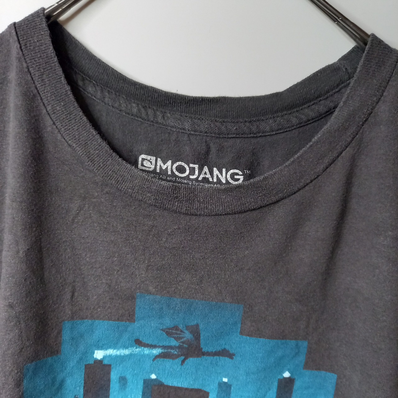 MOJANG　マインクラフト　クルーネック　プリントTシャツ　ブラック　XL