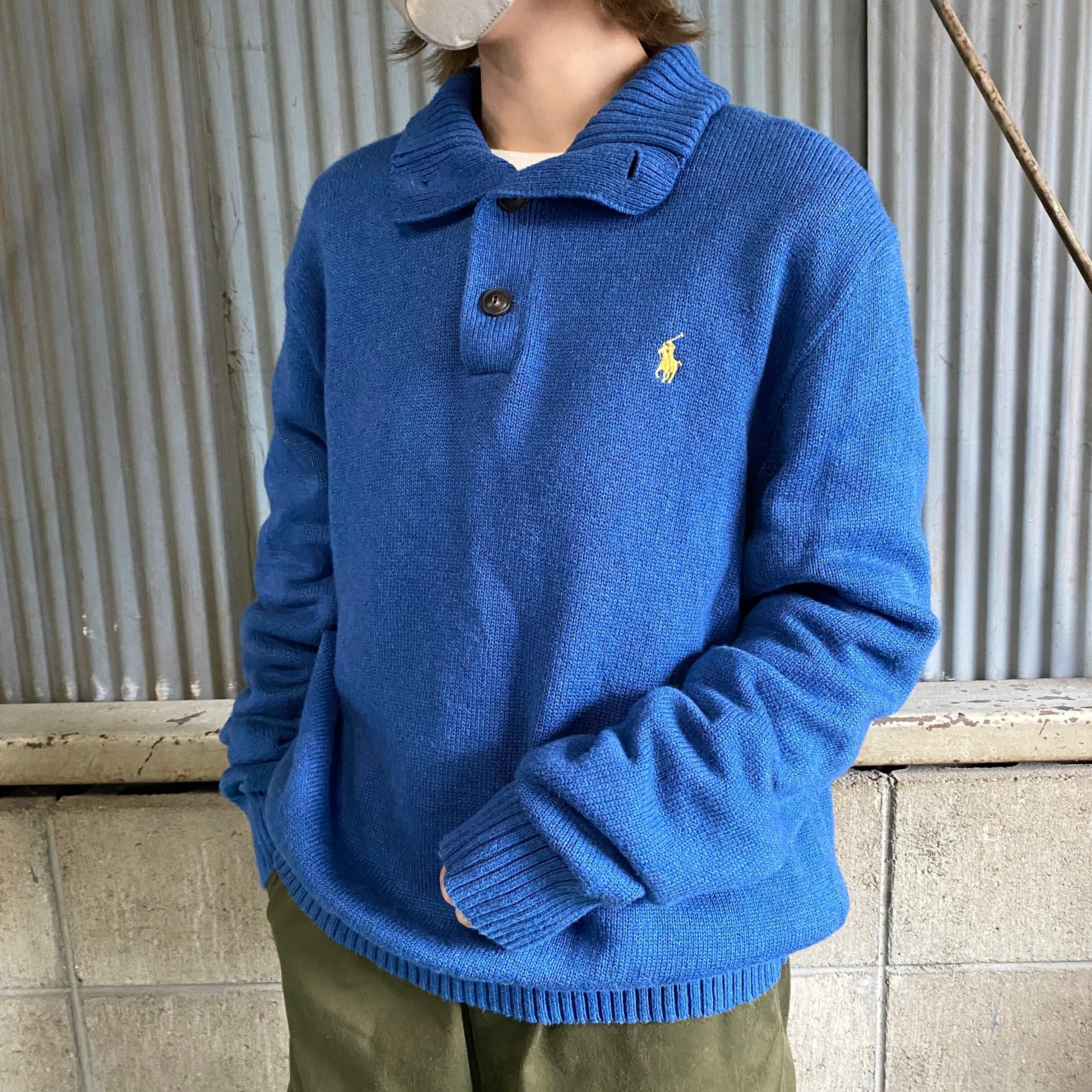 古着 ALFANI ポロニットセーター イタリア製 メンズXL相当 /eaa597552 