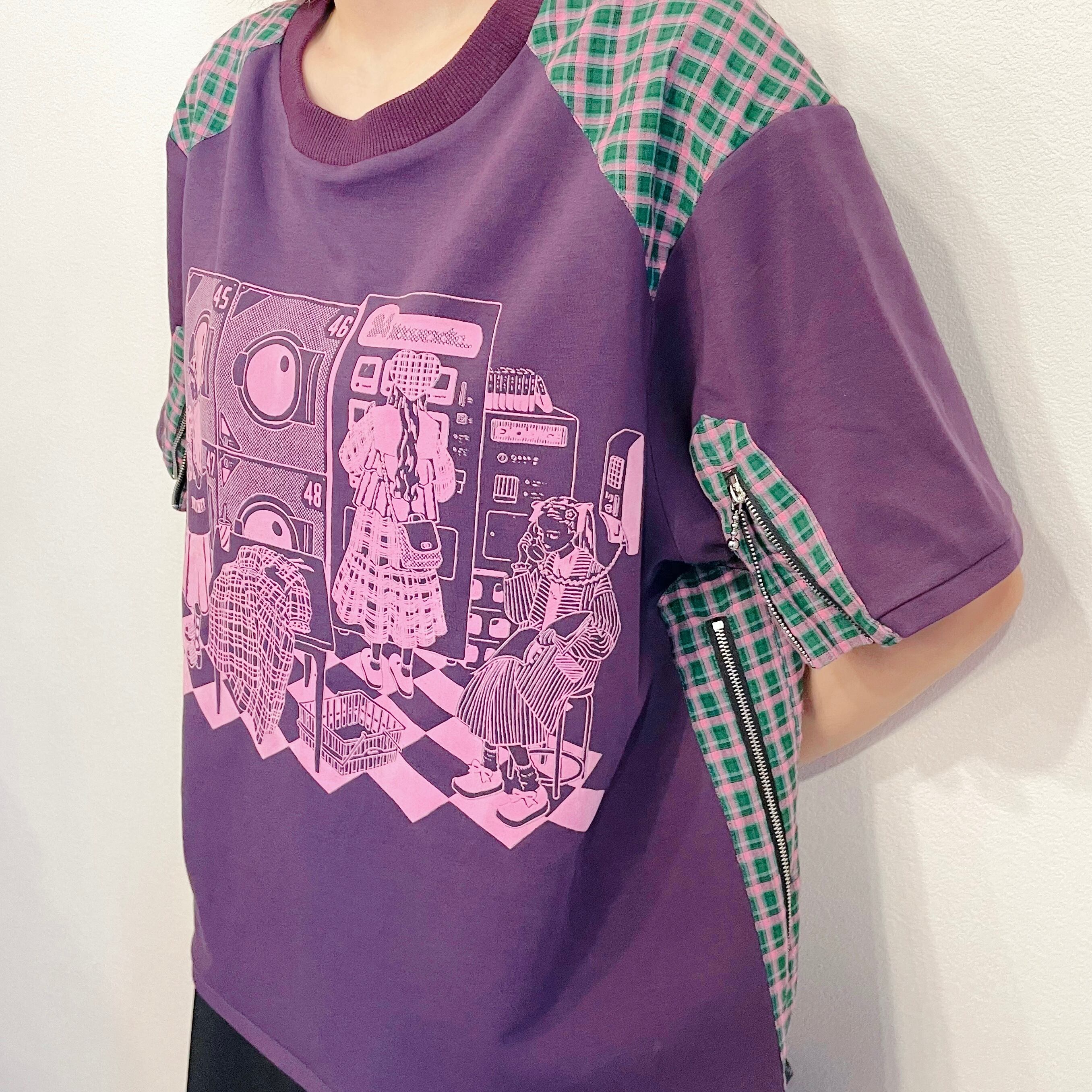 ドッキングカットソー　PURPLE