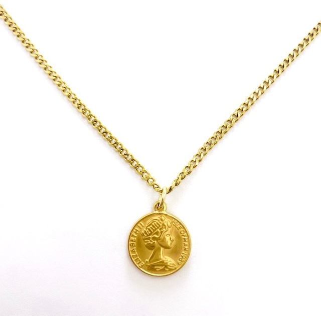 Miami Chain 3mm × Coin Necklace 【GOLD】