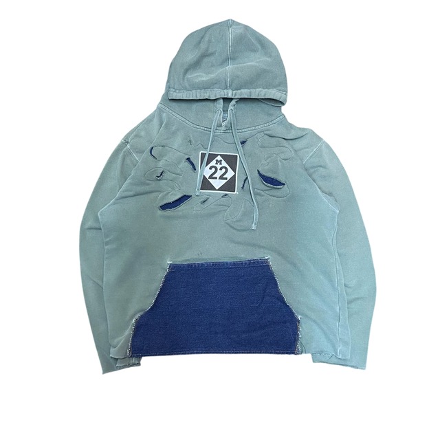 【vintage remake】フーディー　ドッキングデニム