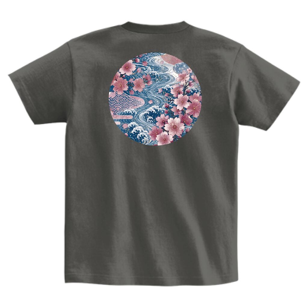 波桜-Nami Sakura-バックプリントTシャツ
