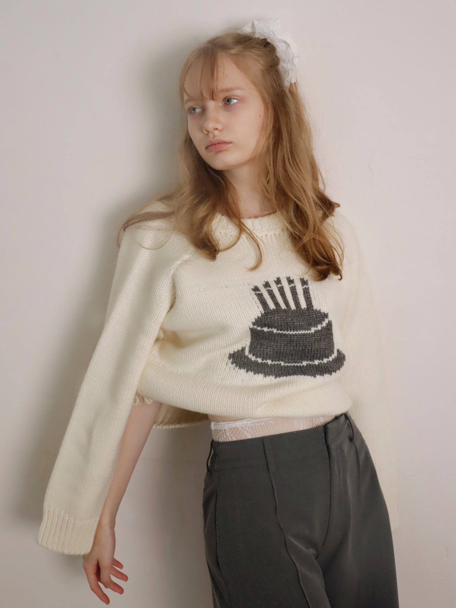 トップス mieya mieya BUTTER CAKE CHUNKY KNIT BUTTER CAKE CHUNKY KNIT -WHITE- | mieya mieya