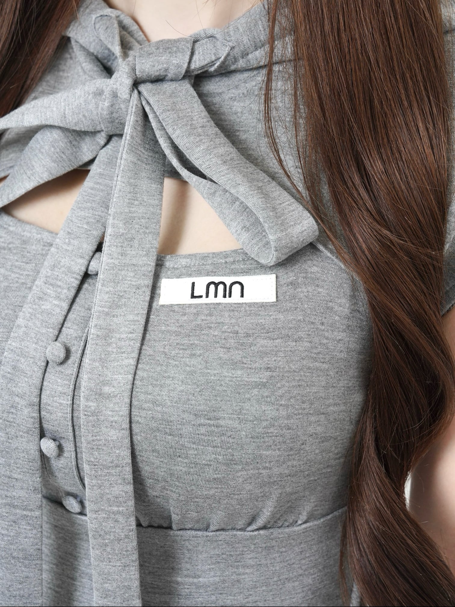 Ribbon hood flare onepiece【グレー】 | Lumignon