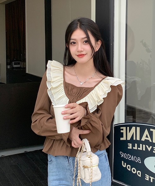 【大きいサイズM-4XL】ファッショントップス♪カーキ/ブラック2色展開◆#sctoth-28107