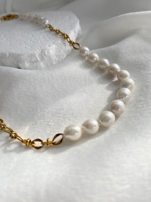 〜淡水パール×チェーンネックレス〜
