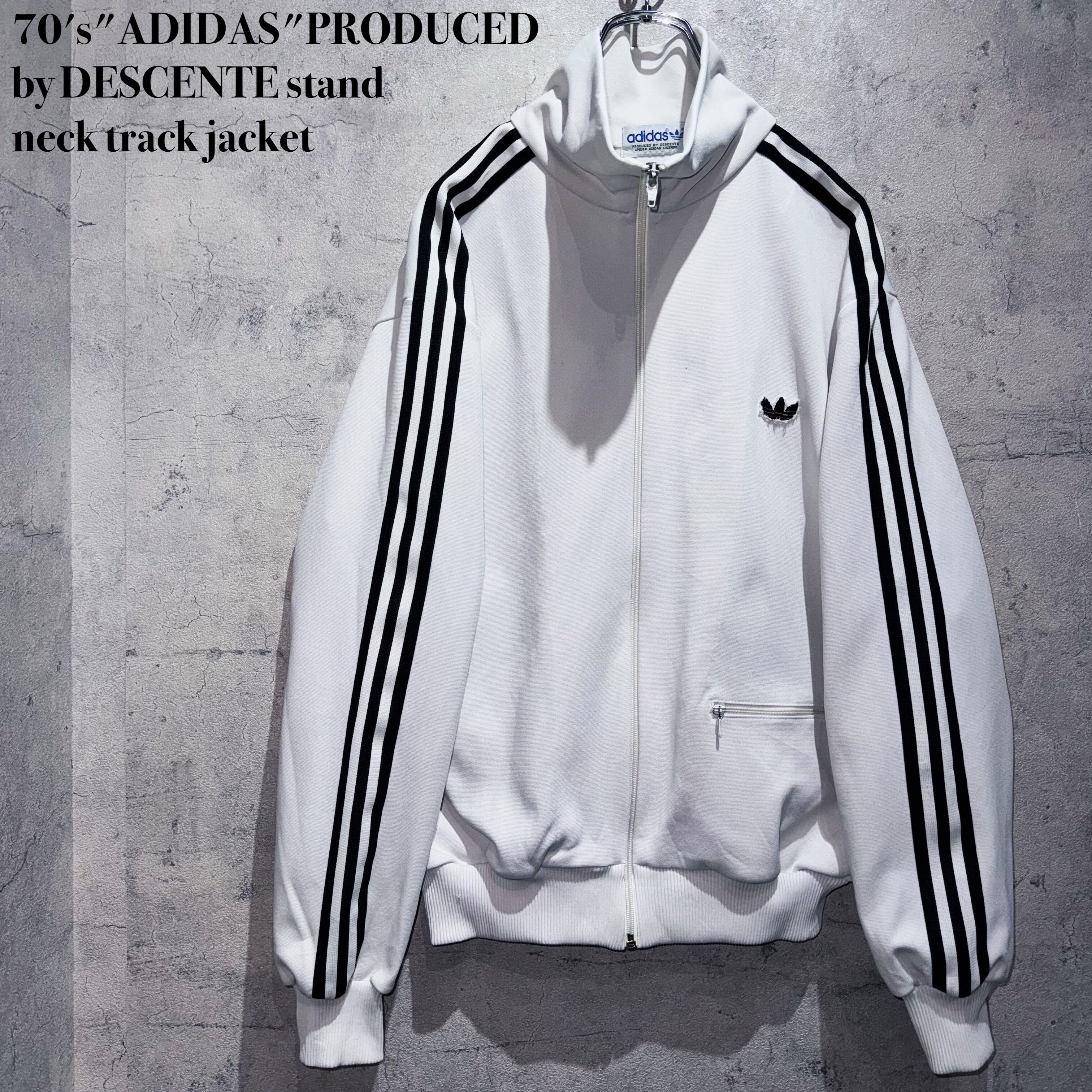 70's"ADIDAS"PRODUCED by DESCENTE stand neck track jacket
