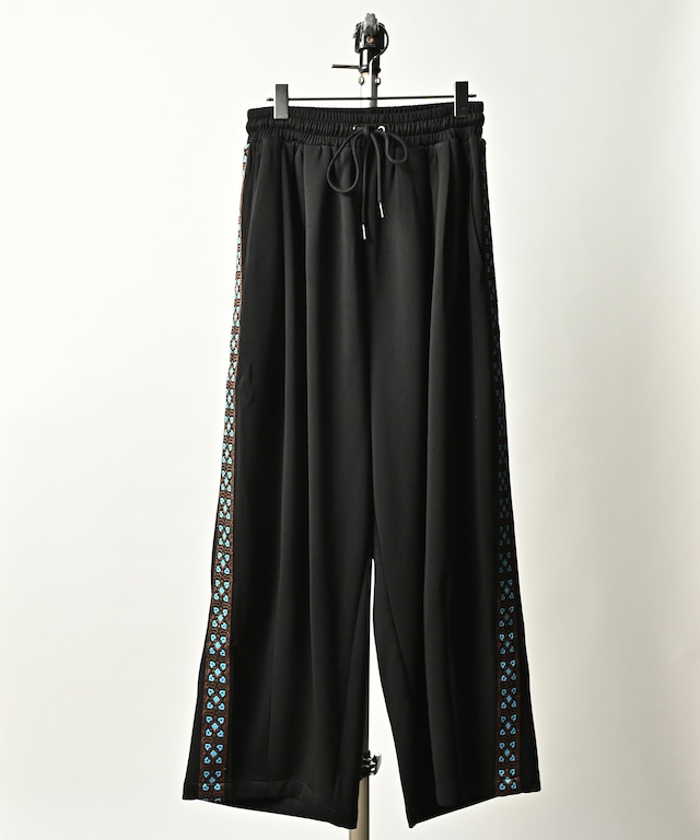ADAM PATEK jacquard pattern flared pants (BLU) AP2318020