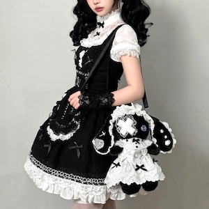 ブラックラビットぬいぐるみショルダーバッグ(lli_7143)