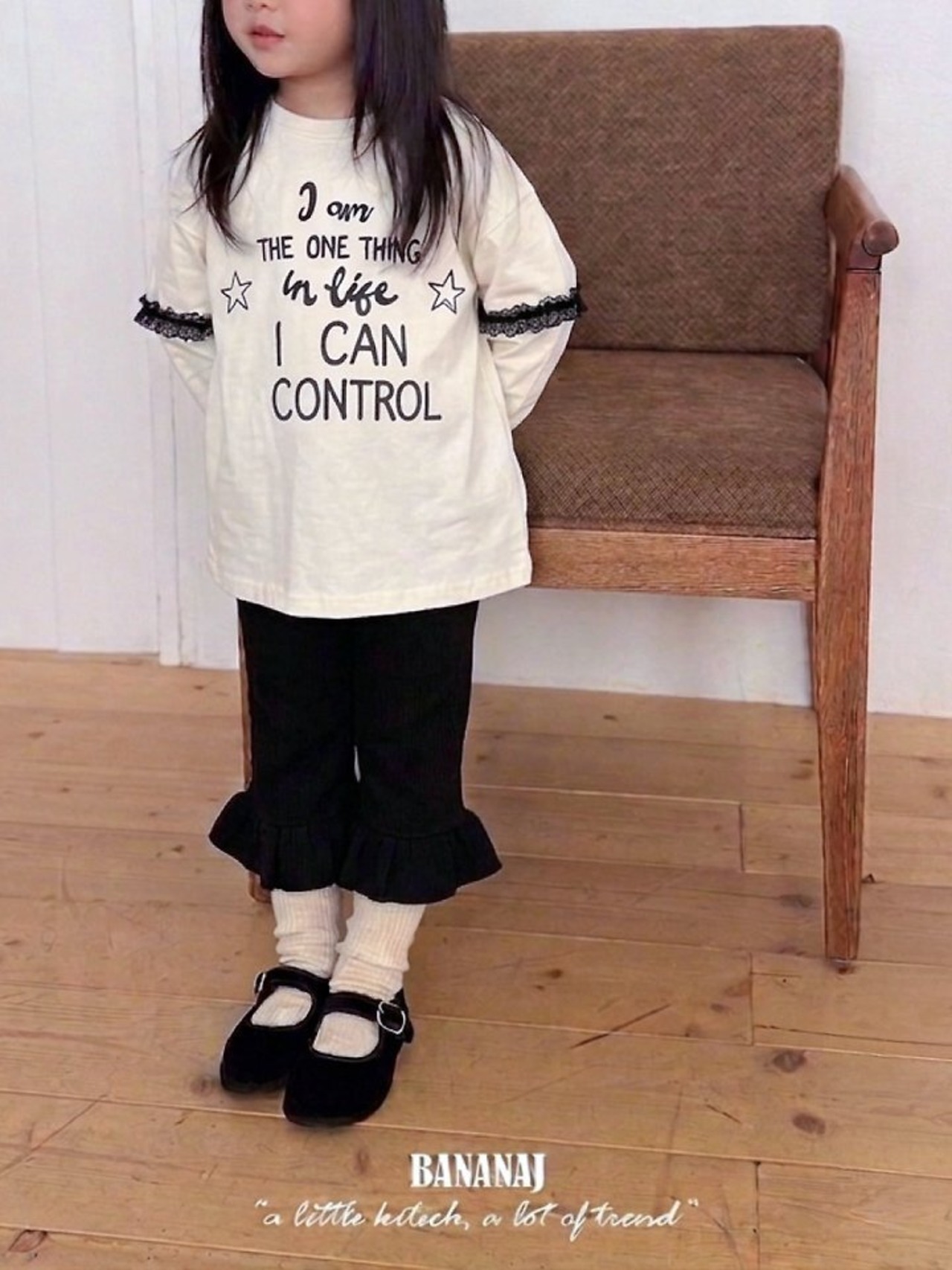 韓国子供服 / BANANA J / 26Autumn / コントロール レイヤードTシャツ / 秋服 / キッズ *XS~JS*