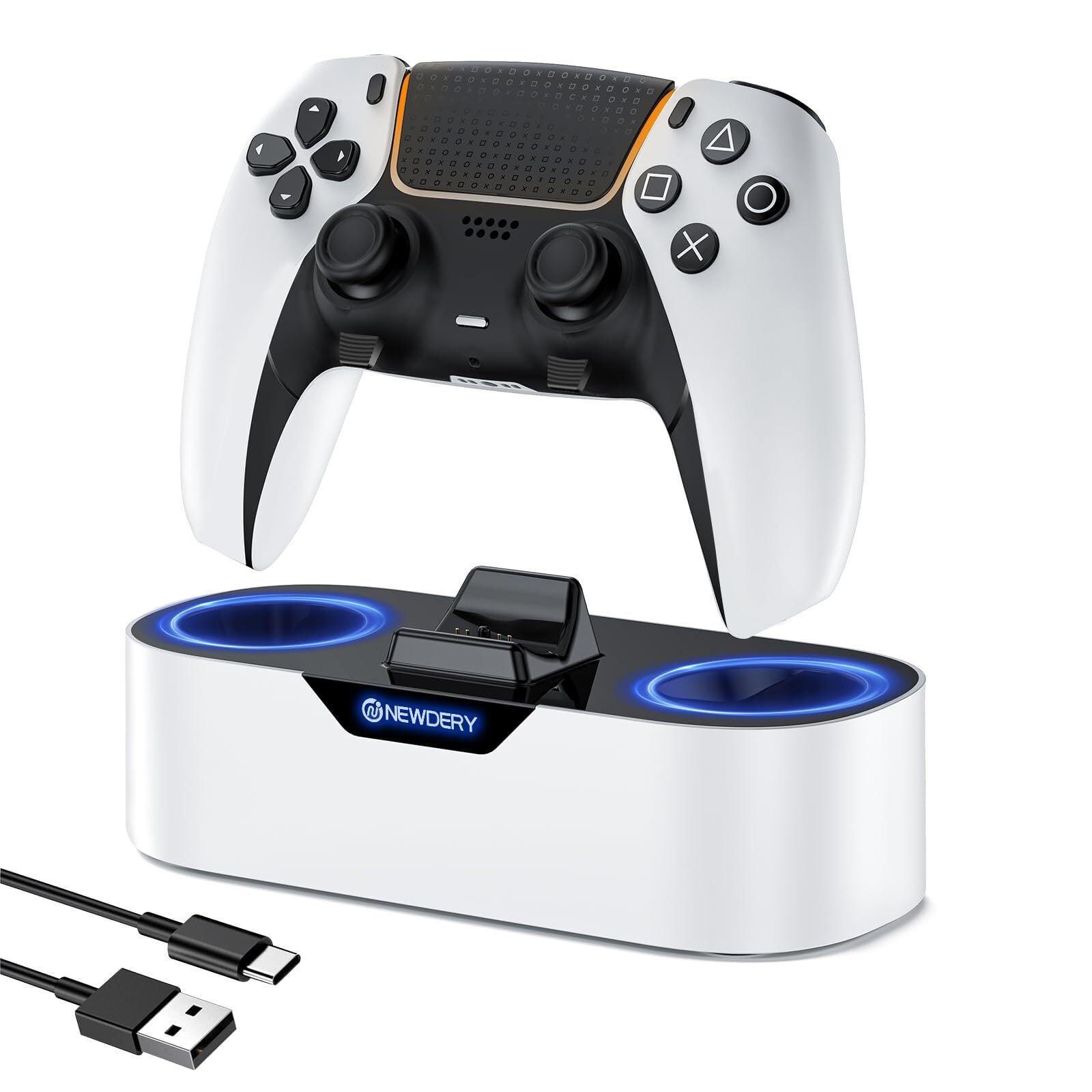 NEWDERY PS5 コントローラー 充電スタンド 収納スタンド 急速充電 置く