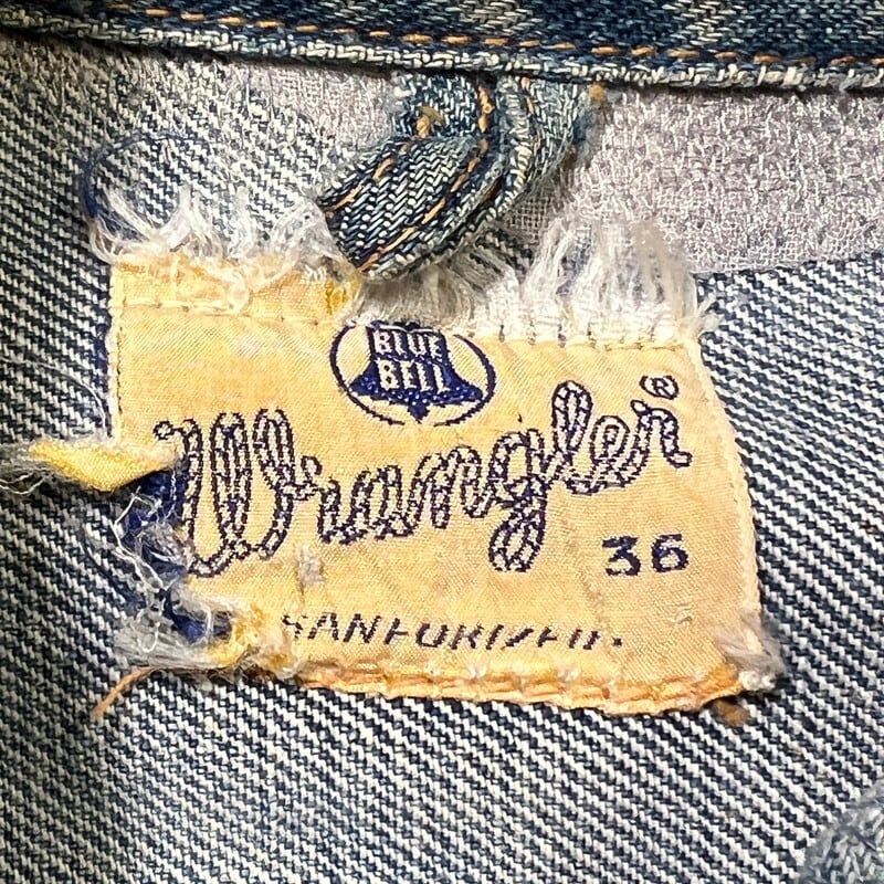 50's~ WRANGLER ラングラー 11MJZ デニムジャケット 前期 縦ベル 50's~ WRANGLER ラングラー 11MJZ デニムジャケット 前期 縦ベル