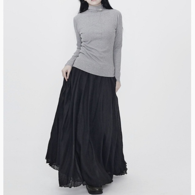Elegant pleated A-line skirt【2color】 C0805