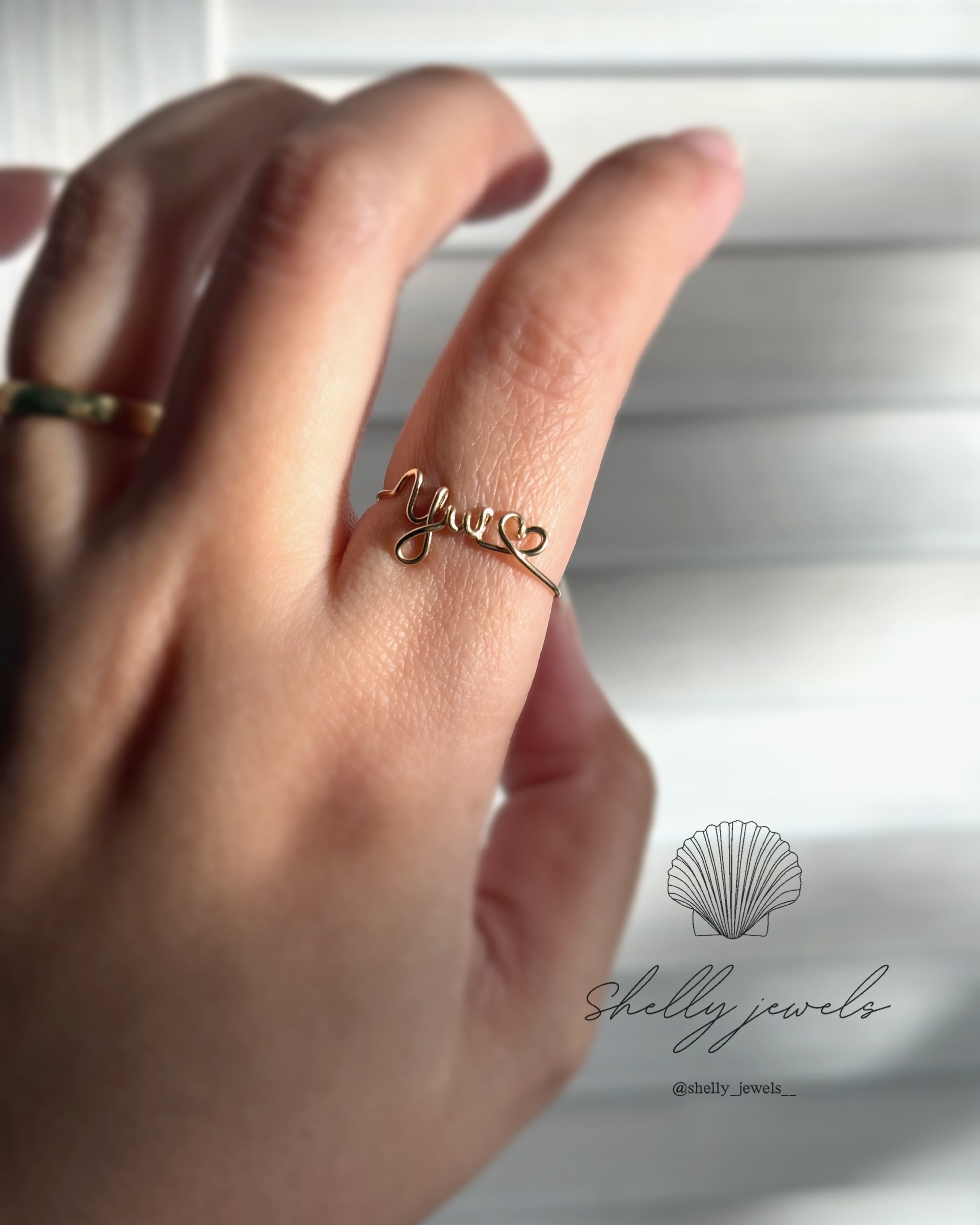 リング 名前入り オーダーリング フリーサイズ 文字入り ネームリング