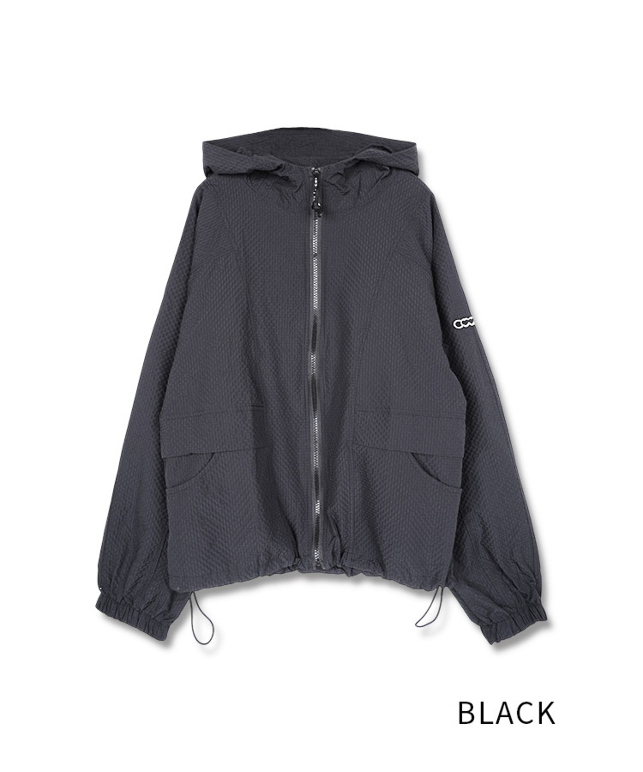 【直営限定ITEM】シアサッカージップフーディー (BLACK)　CQ-48152H